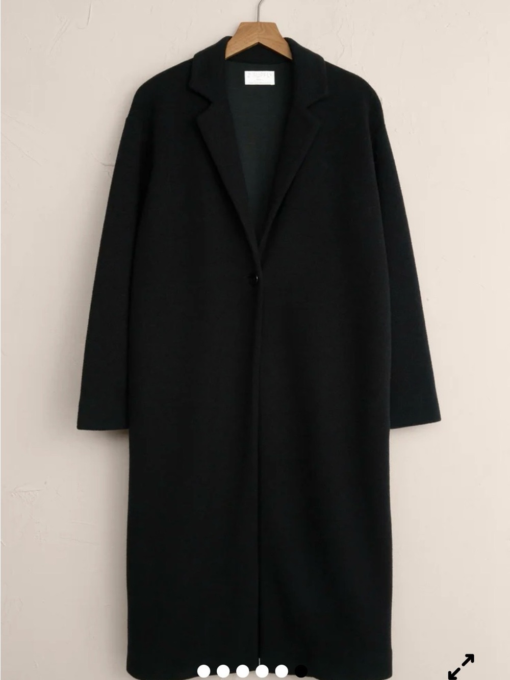 Z Supply Black Single-Button Mason Coat